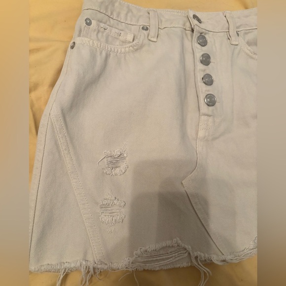 We The Free Off-White Denim Skirt 27 - Picture 5 of 6